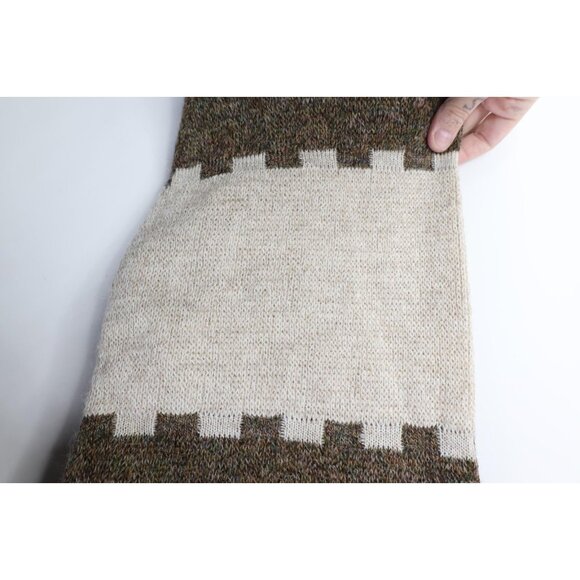 Vtg 90s Streetwear Mens Large Alpaca Wool Blend Knit Collared Sweater Earth Tone - Picture 6 of 11